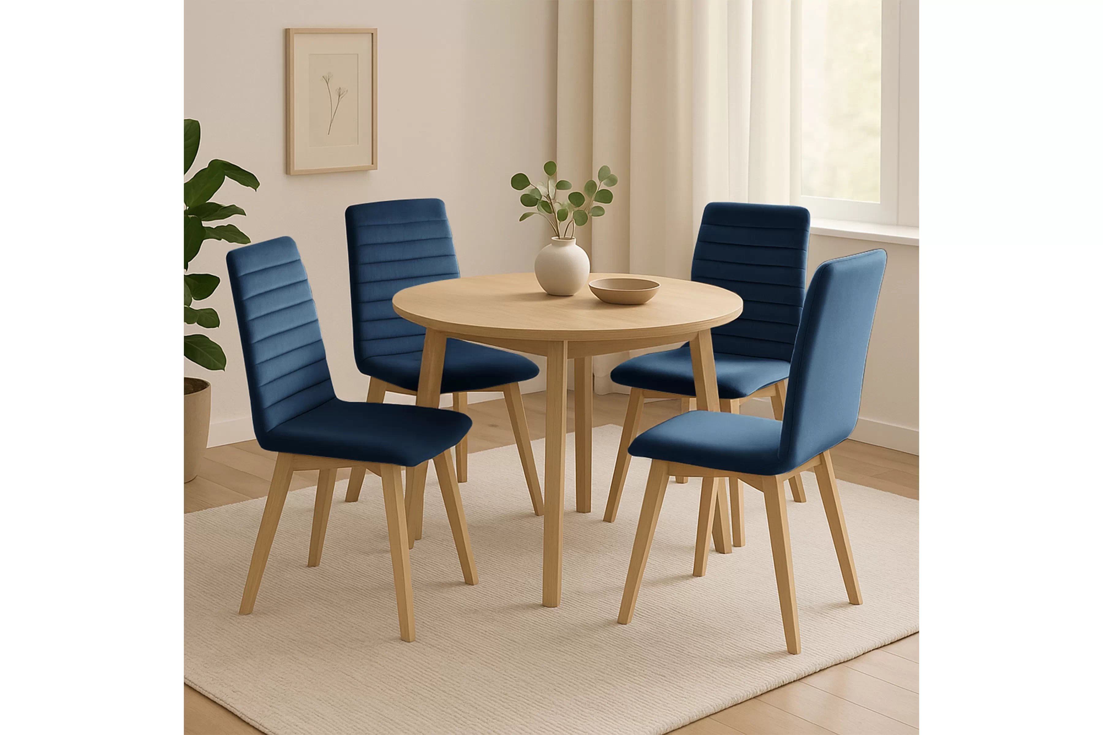 Čalouněná židle Modern 2 - tmavě modrá Salvador 05 / bukové nohy židle čalouněné Modern 2 na drewnianych nogach - granatowe Salvador 05 / Nohy buk