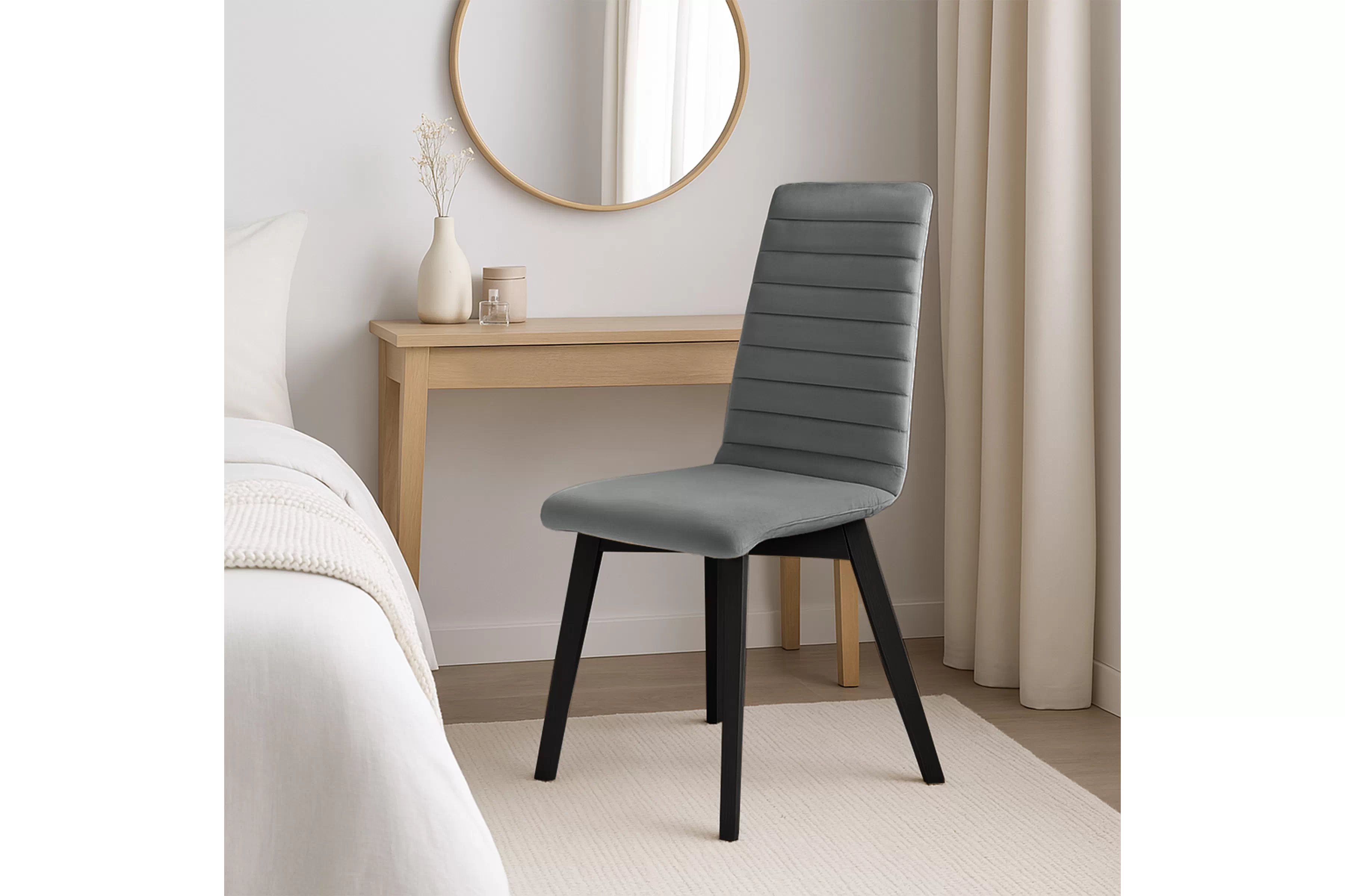 Čalouněná židle Modern 2 - šedá Salvador 17 / černé nohy židle čalouněné Modern 2 na drewnianych nogach - šedá Salvador 17 / černé nožičky