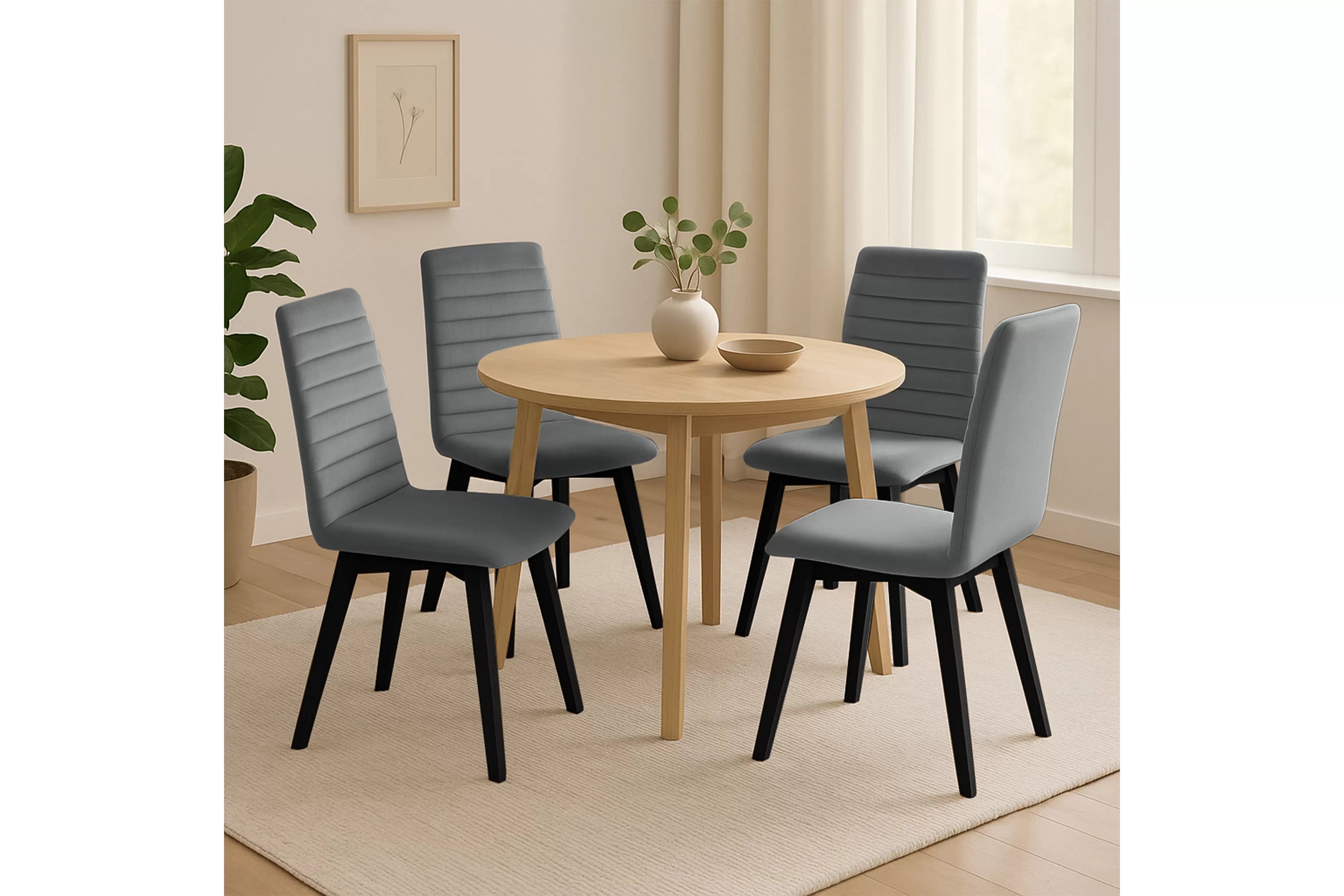 Čalouněná židle Modern 2 - šedá Salvador 17 / černé nohy židle čalouněné Modern 2 na drewnianych nogach - šedá Salvador 17 / černé nožičky