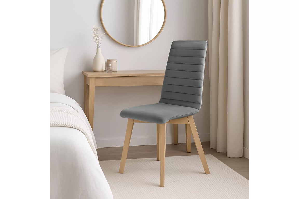 Jedálenská stolička Modern 2 - šedý Salvador 17 / nohy buk Stolička čalúnená Modern 2 na drewnianych nogach - šedý Salvador 17 / nožičky buk