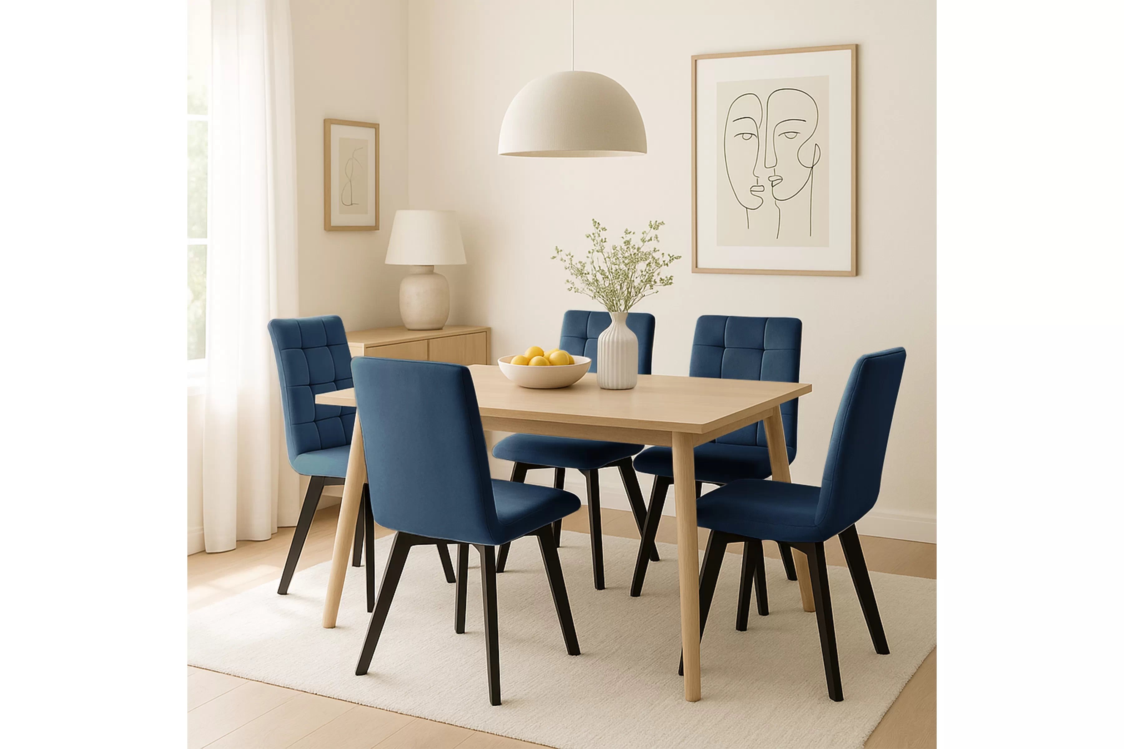 Jedálenská stolička Modern 4 - tmavomodrá Salvador 05 / čierne nohy Stolička čalúnená Modern 4 na drewnianych nogach - granat Salvador 05 / čierny nožičky