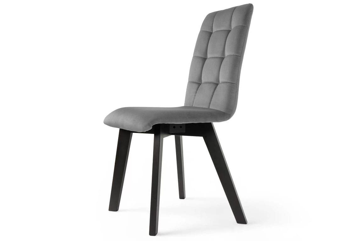 Jedálenská stolička Modern 4 - šedý Salvador 17 / čierne nohy Stolička čalúnená Modern 4 na drewnianych nogach - šedý Salvador 17 / čierny nožičky