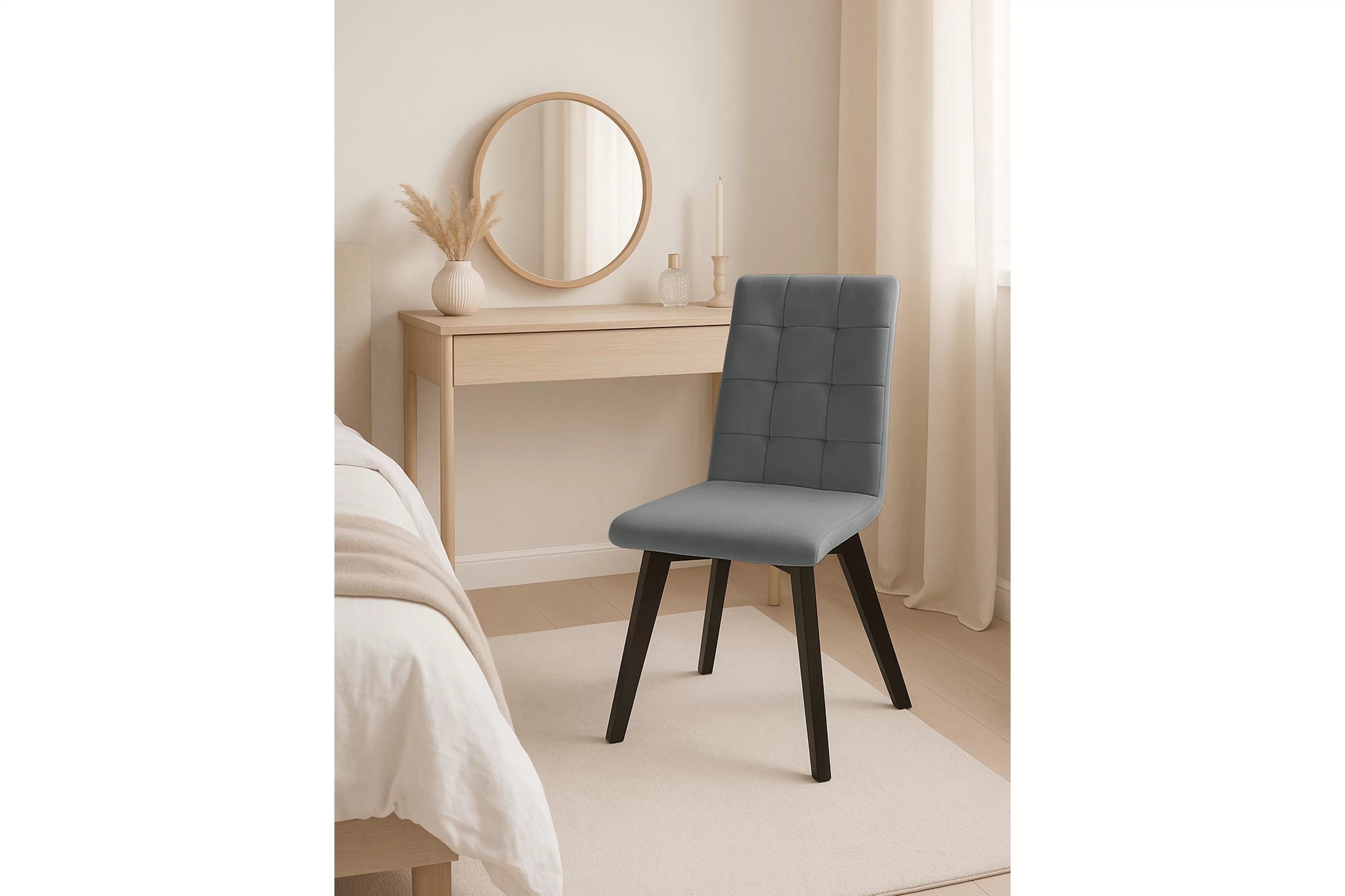 Jedálenská stolička Modern 4 - šedý Salvador 17 / čierne nohy Stolička čalúnená Modern 4 na drewnianych nogach - šedý Salvador 17 / čierny nožičky