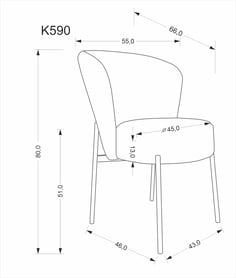 Čalúnená stolička Molena - béžová Stolička čalúnená molena - bezowe