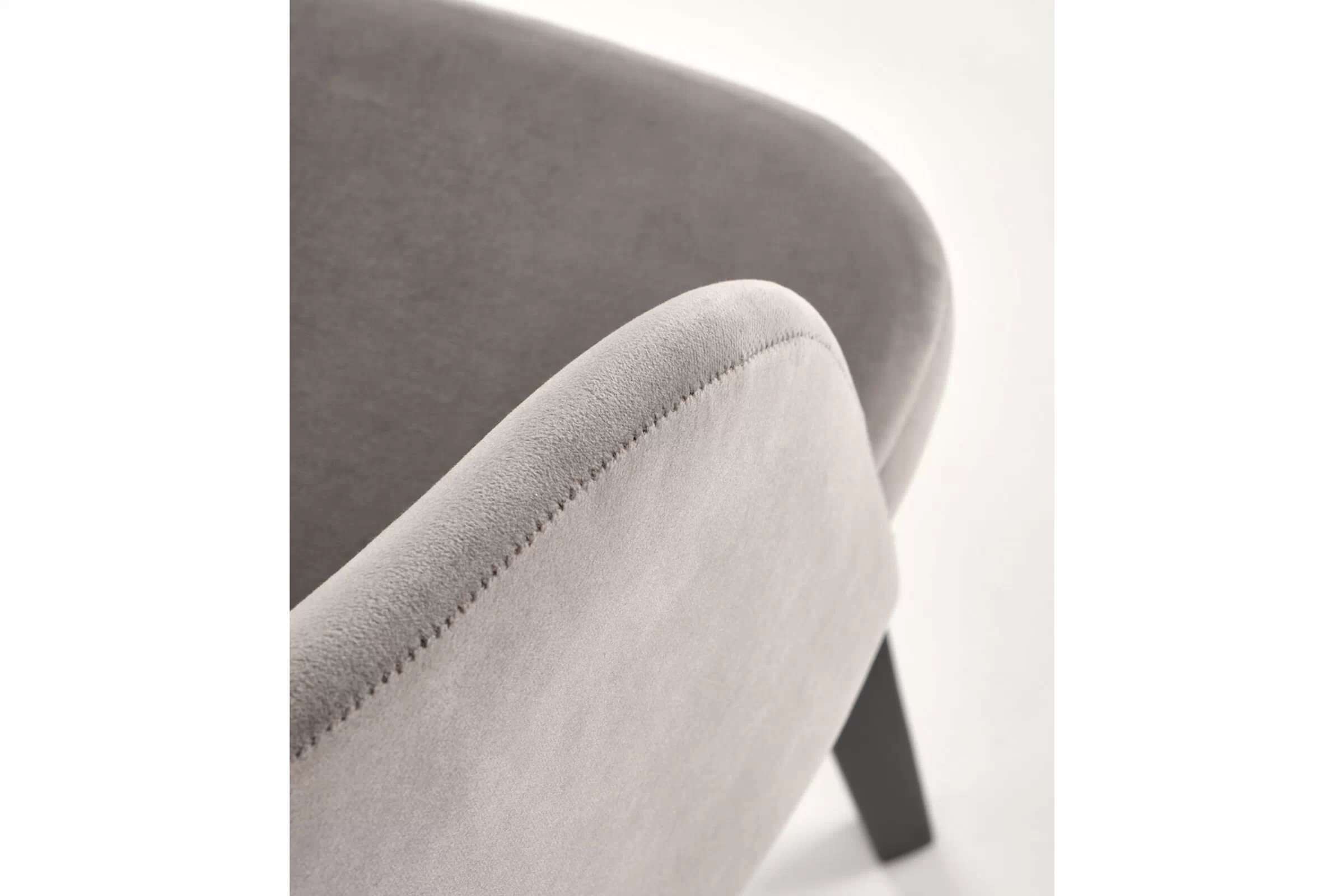 Stolička čalúnená Nerevio z drewnianymi nogami - šedý / čierny nožičky - Limitovaná ponuka Stolička čalúnená Nerevio z drewnianymi nogami - šedý / čierny nožičky