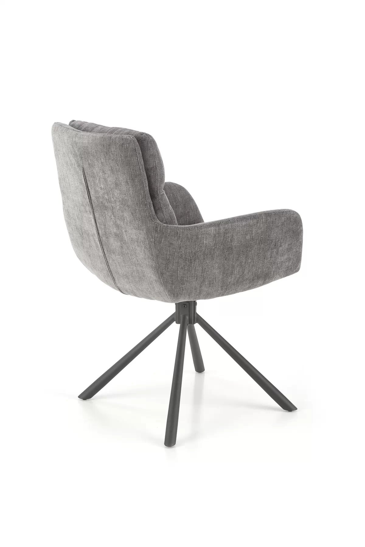 Otočná čalúnená stolička Klopi - sivý šenil Odin 15 / čierne nohy Stolička čalúnená otočna k495 - Popolový