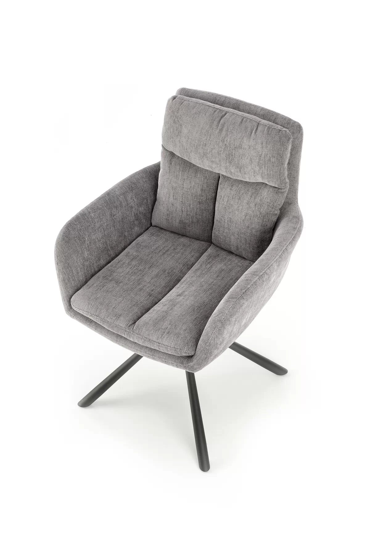 Otočná čalúnená stolička Klopi - sivý šenil Odin 15 / čierne nohy Stolička čalúnená otočna k495 - Popolový