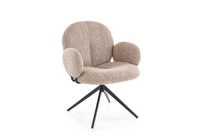 Otočná čalouněná židle Olton - tmavě béžová