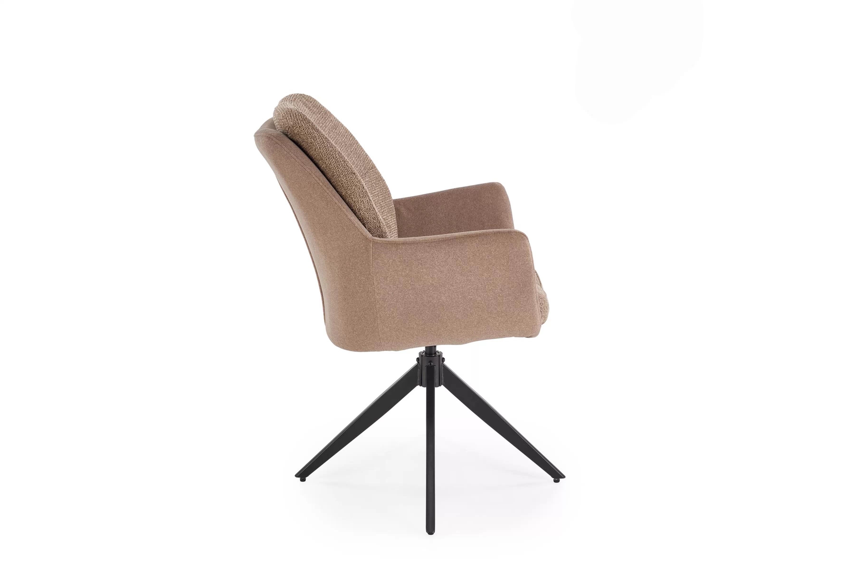 K591 židle hnědá (1p=2szt) židle čalouněné Orbia obrotowe - brazowe / černé nožičky