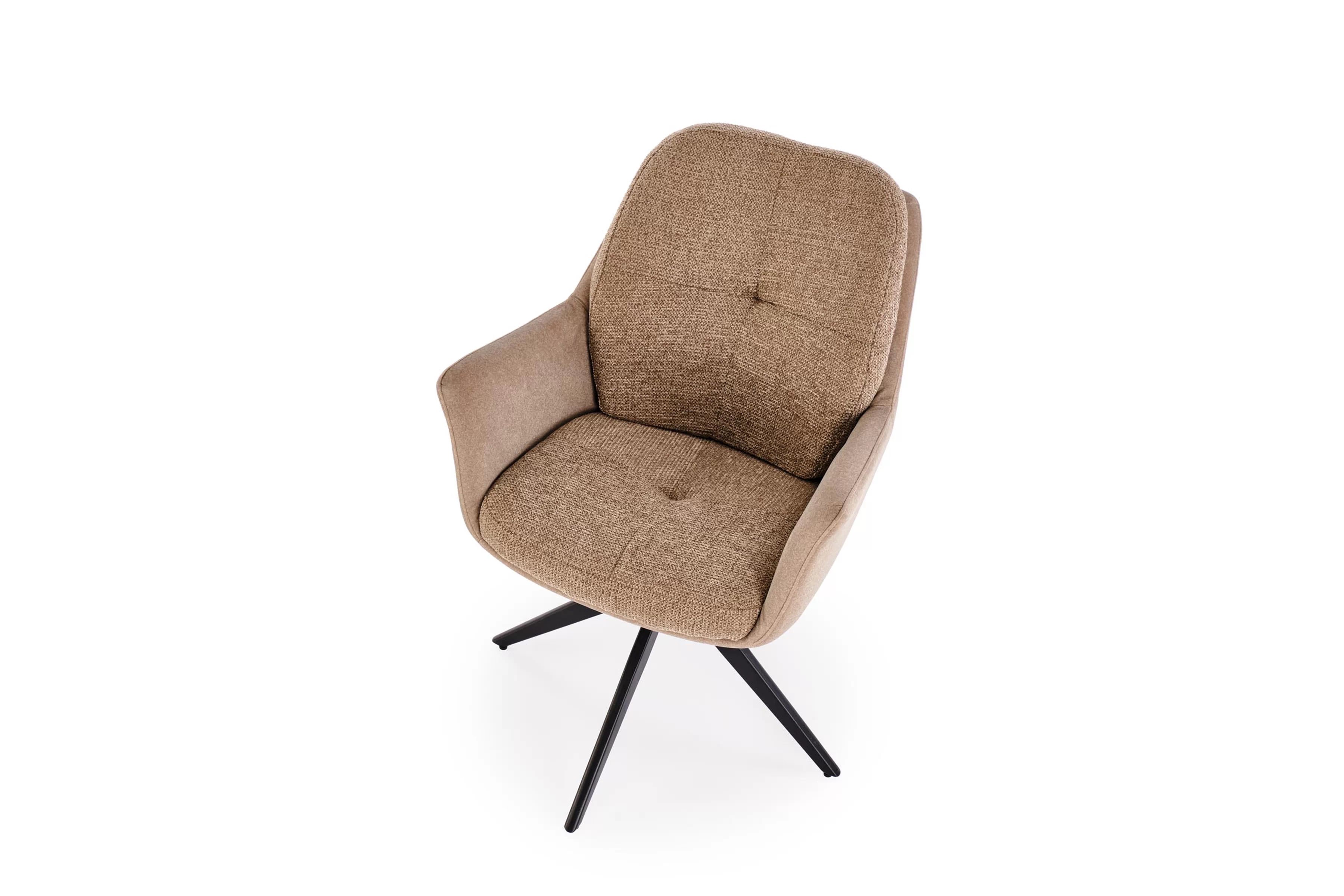 K591 židle hnědá (1p=2szt) židle čalouněné Orbia obrotowe - brazowe / černé nožičky