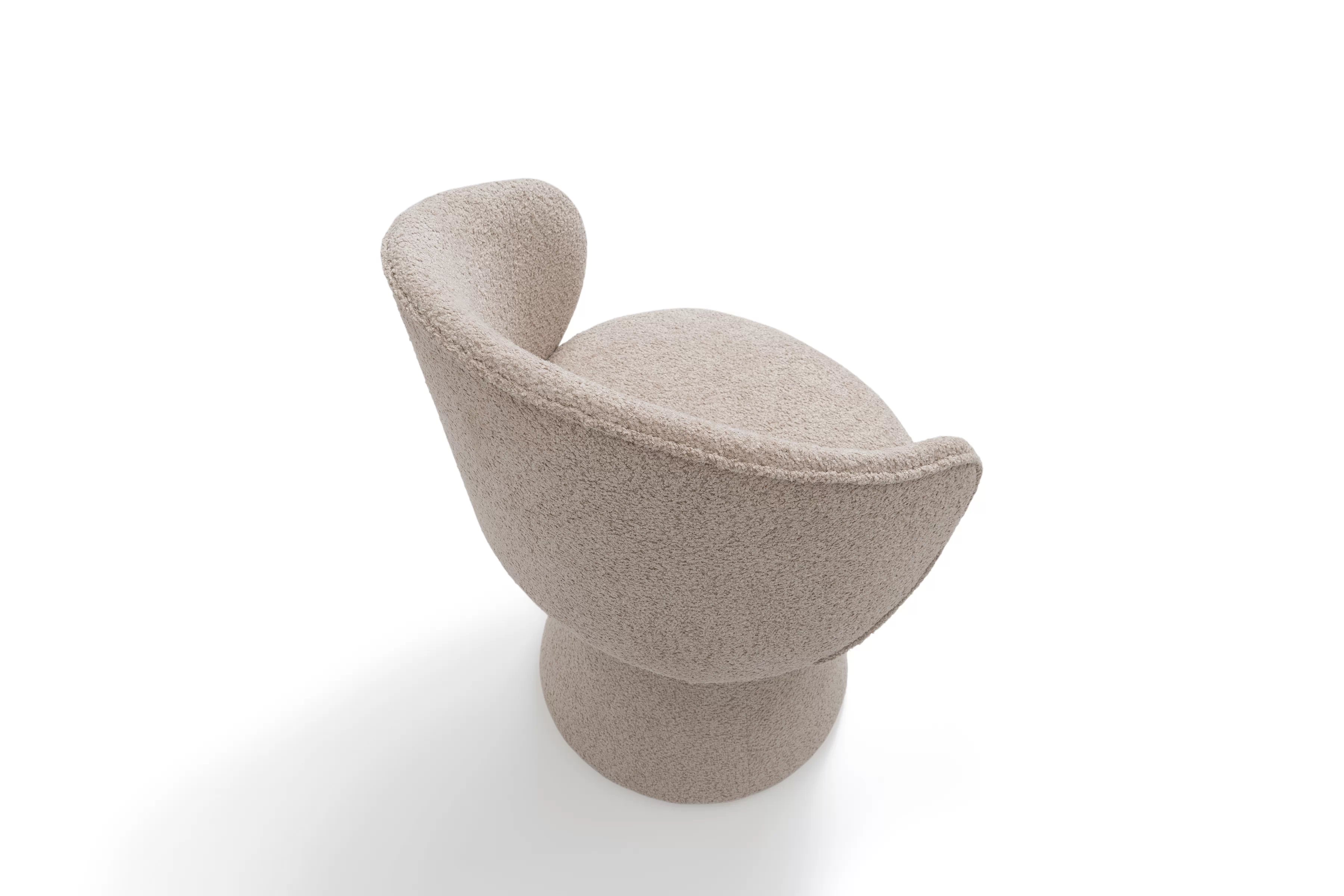 Čalouněná otočná skořepinová židle Orevi Spin - béžová bouclé Catch Me 02 židle čalouněné Orevi Spin kubelkowe obrotowe - béžová boucla Catch Me 02