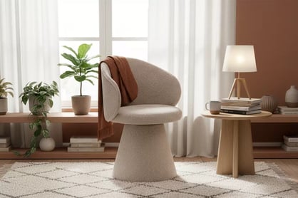 Čalouněná otočná skořepinová židle Orevi Spin - béžová bouclé Catch Me 02 židle čalouněné Orevi Spin kubelkowe obrotowe - béžová boucla Catch Me 02