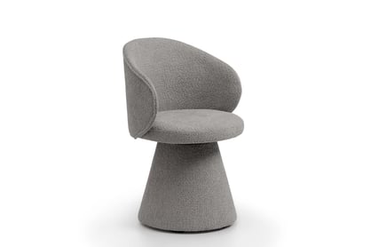 Čalouněná otočná skořepinová židle Orevi Spin - světle šedá bouclé Catch Me 24