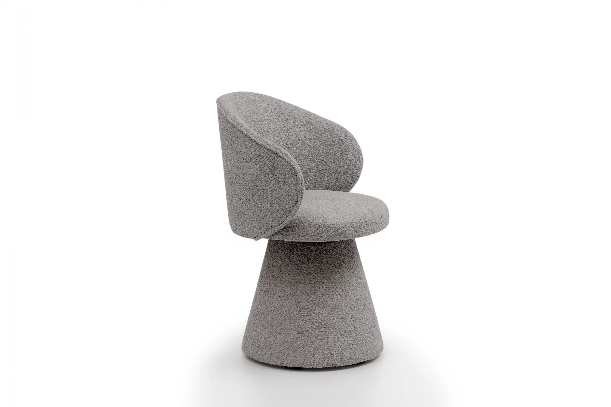 Čalouněná otočná skořepinová židle Orevi Spin - světle šedá bouclé Catch Me 24 židle čalouněné Orevi Spin kubelkowe obrotowe - jasna šedá boucla Catch Me 24