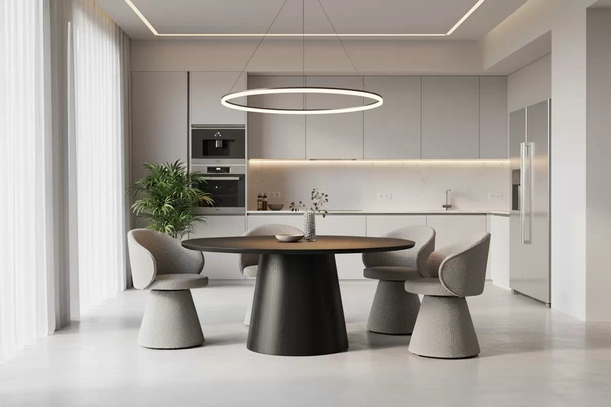 Čalouněná otočná skořepinová židle Orevi Spin - světle šedá bouclé Catch Me 24 židle čalouněné Orevi Spin kubelkowe obrotowe - jasna šedá boucla Catch Me 24