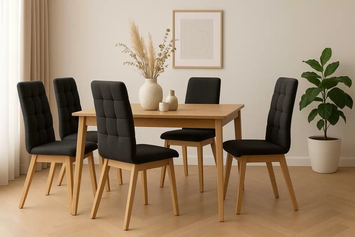Čalouněná jídelní židle Platinum 4 - černý šenil Wind 99 / nohy buk židle čalouněné Platinum 4  - černá šenil Wind 99 / Nohy buk