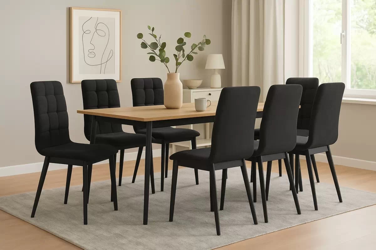 Čalouněná jídelní židle Platinum 4 - černý šenil Wind 99 / černé nohy židle čalouněné Platinum 4  - černá šenil Wind 99 / Nohy černá