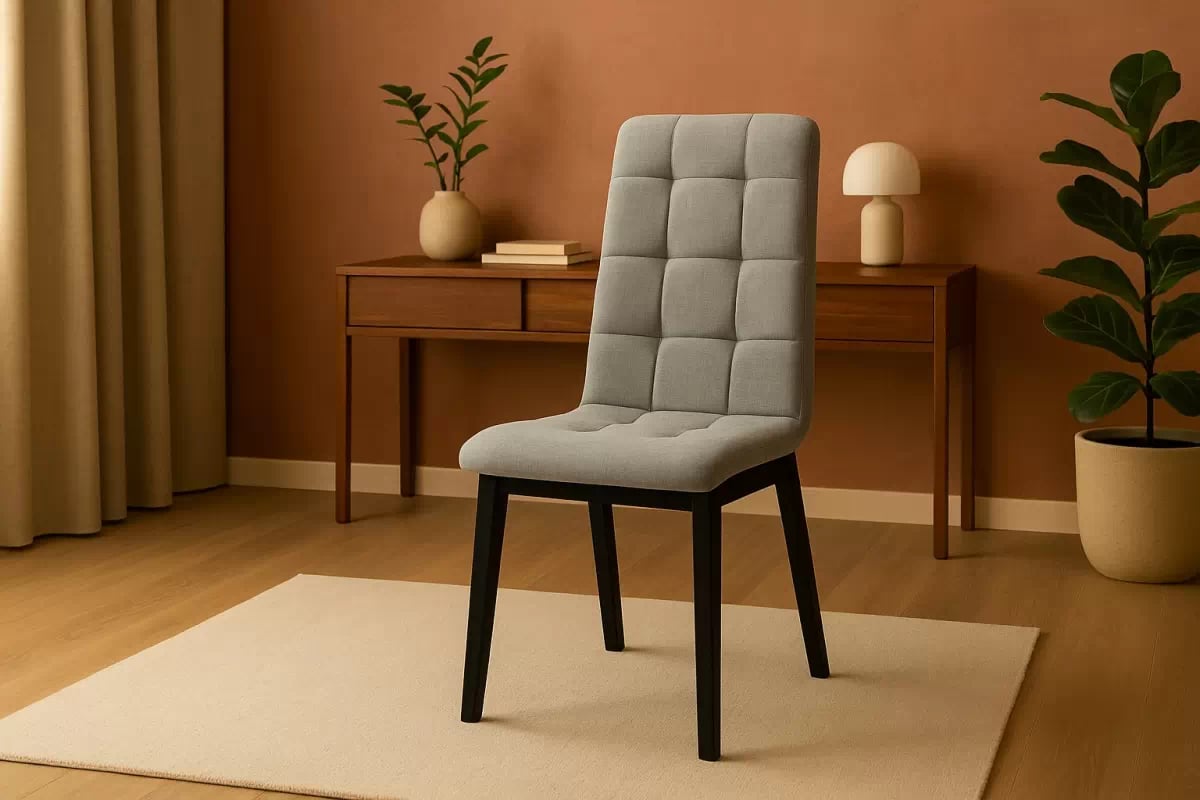 Čalouněná jídelní židle Platinum 4 - šedý šenil Wind 90 / černé nohy židle čalouněné Platinum 4  - šedá šenil Wind 90 / Nohy černá