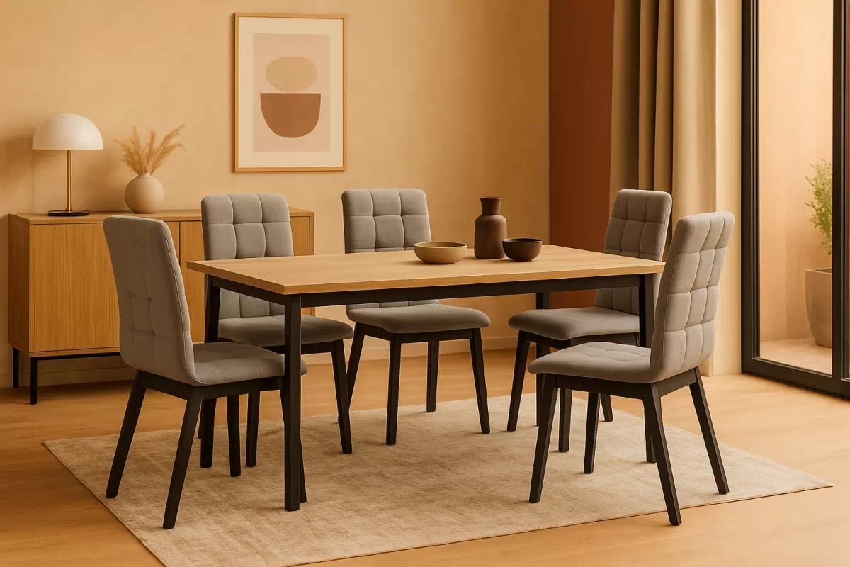 Čalouněná jídelní židle Platinum 4 - šedý šenil Wind 90 / černé nohy židle čalouněné Platinum 4  - šedá šenil Wind 90 / Nohy černá