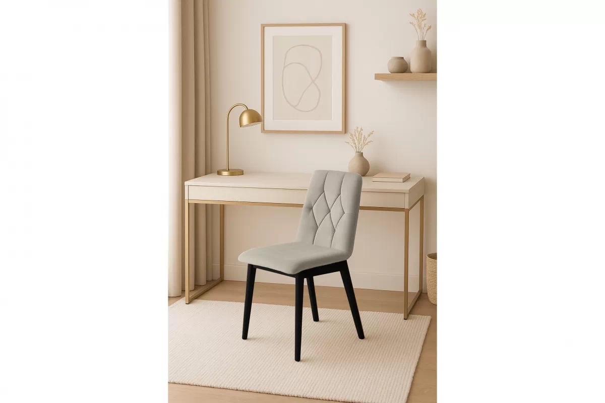 Jedálenská stolička Platinum 5 - Béžová Salvador 02 / čierne nožičky Stolička čalúnená Platinum 5 - Béžová Salvador 02 / čierny nožičky