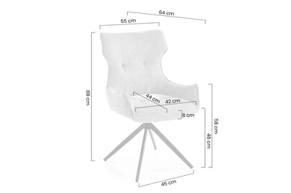 Otočená čalúnená stolička Rippla - popolavá Stolička čalúnená Rippla otočna - popielate