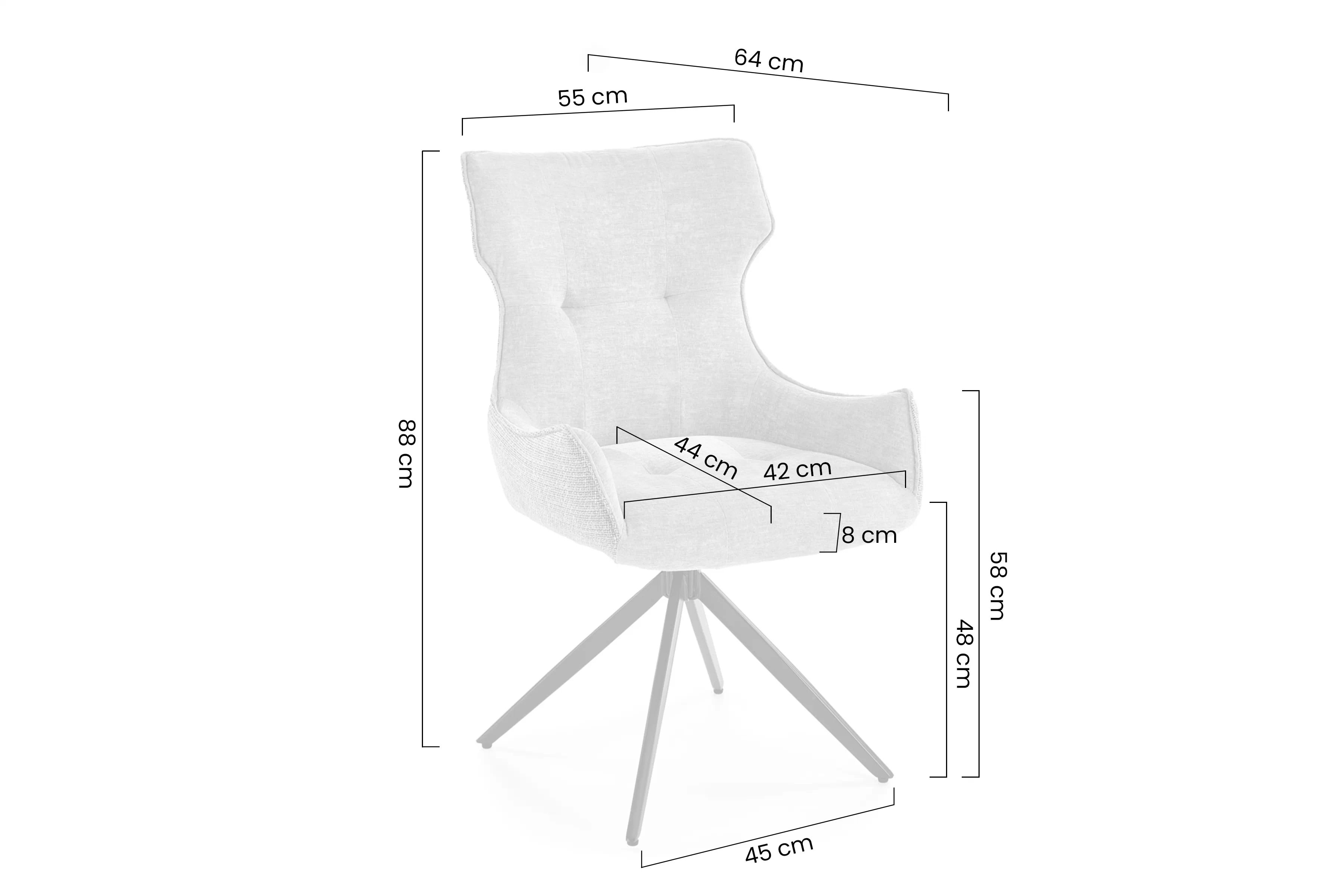 Otočená čalúnená stolička Rippla - popolavá Stolička čalúnená Rippla otočna - popielate