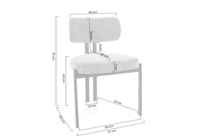 Čalúnená stolička Seluvo - svetlý béžový / kašmír Stolička čalúnená Seluvo - svetlý Béžová / kašmír