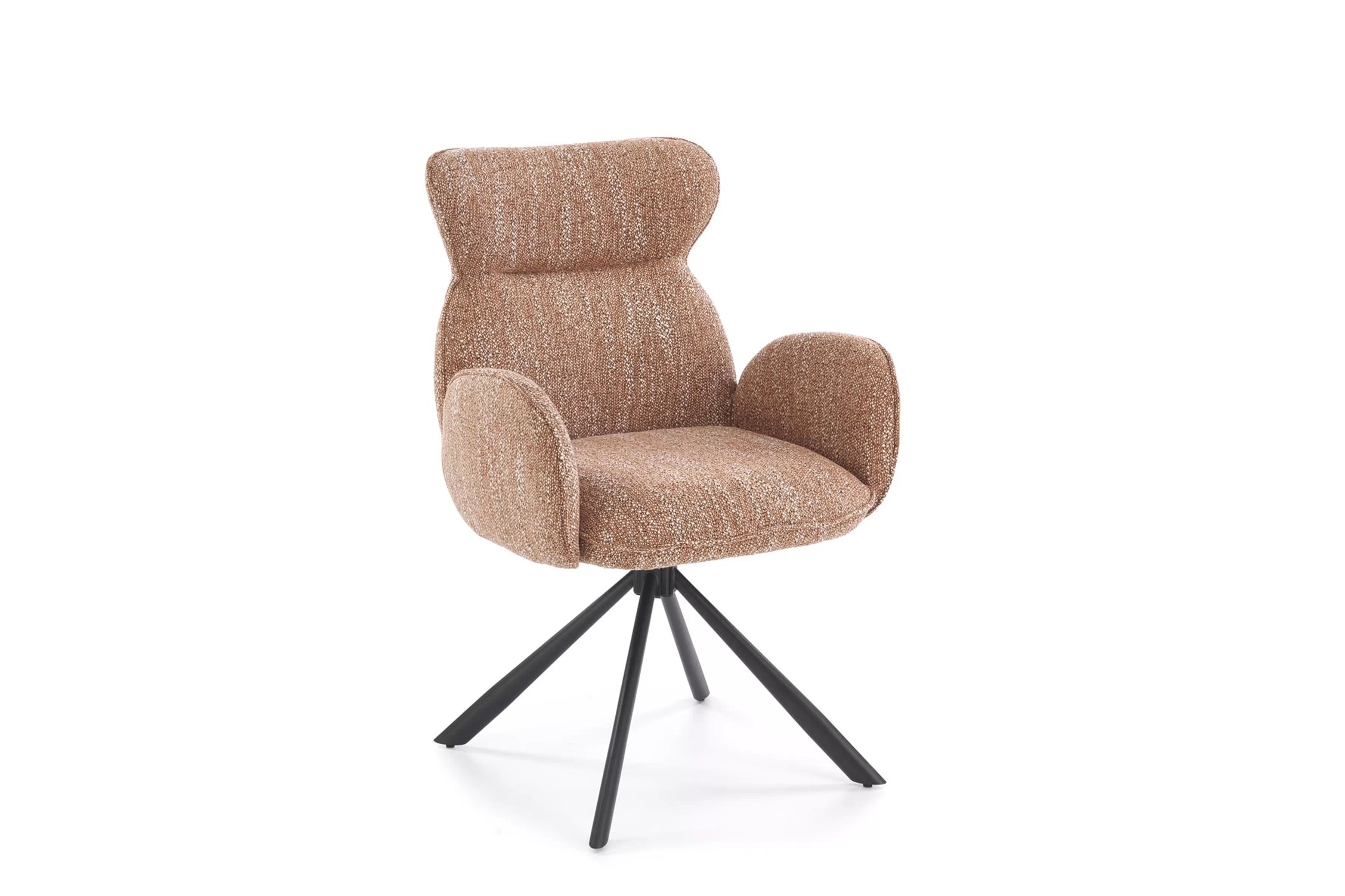 Čalouněná otočná židle Sofel - skořicová / černé nohy židle čalouněné Sofel obrotowe - cynamonowe / černé nožičky