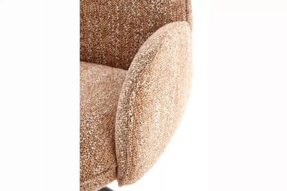 Čalouněná otočná židle Sofel - skořicová / černé nohy židle čalouněné Sofel obrotowe - cynamonowe / černé nožičky