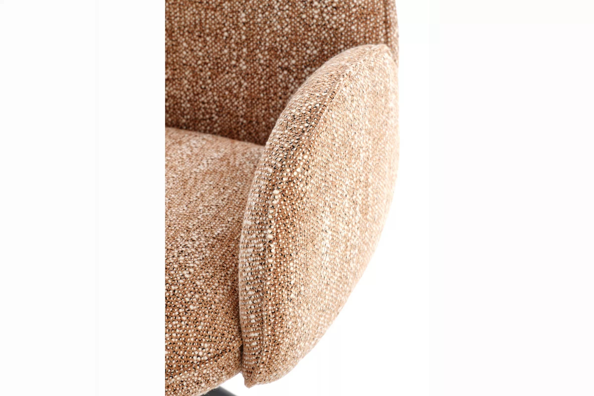 Čalouněná otočná židle Sofel - skořicová / černé nohy židle čalouněné Sofel obrotowe - cynamonowe / černé nožičky