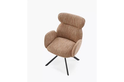 Čalouněná otočná židle Sofel - skořicová / černé nohy židle čalouněné Sofel obrotowe - cynamonowe / černé nožičky