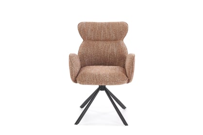 Čalouněná otočná židle Sofel - skořicová / černé nohy židle čalouněné Sofel obrotowe - cynamonowe / černé nožičky