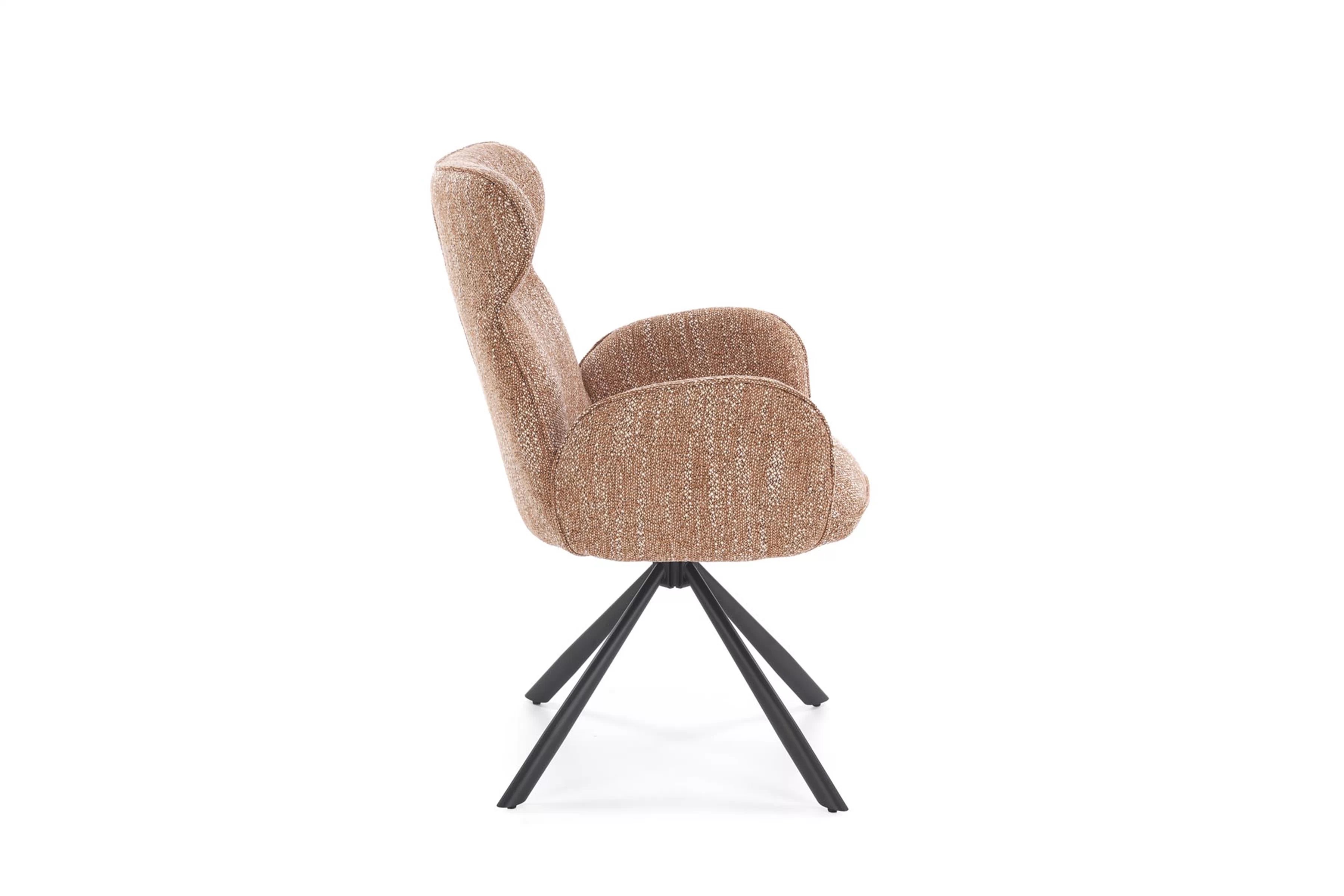 Čalouněná otočná židle Sofel - skořicová / černé nohy židle čalouněné Sofel obrotowe - cynamonowe / černé nožičky