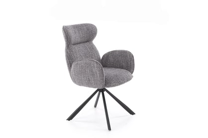 K571 Stolička Popolový (1p=2 szt) Stolička čalúnená Sofel otočna - popielate / čierny nožičky