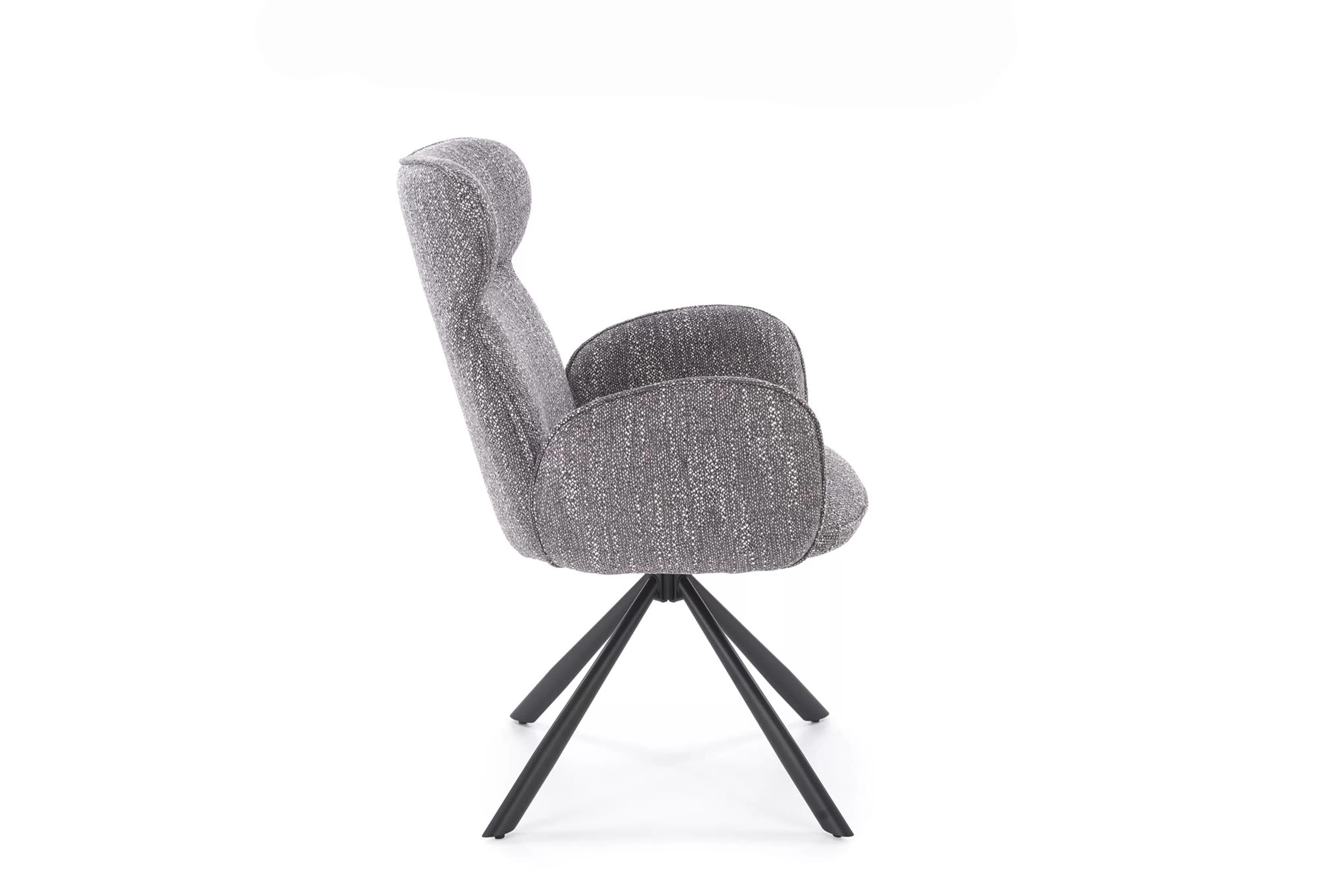 K571 Stolička Popolový (1p=2 szt) Stolička čalúnená Sofel otočna - popielate / čierny nožičky