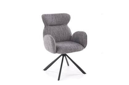 Čalúnená otočná stolička Sofel - sivá / čierne nohy