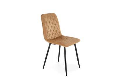 Čalouněná židle Tasco - béžový samet / černé nohy