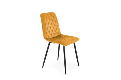 Čalouněná židle Tasco - hořčicový samet / černé nohy