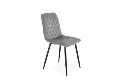 Čalouněná židle Tasco - šedý samet / černé nohy