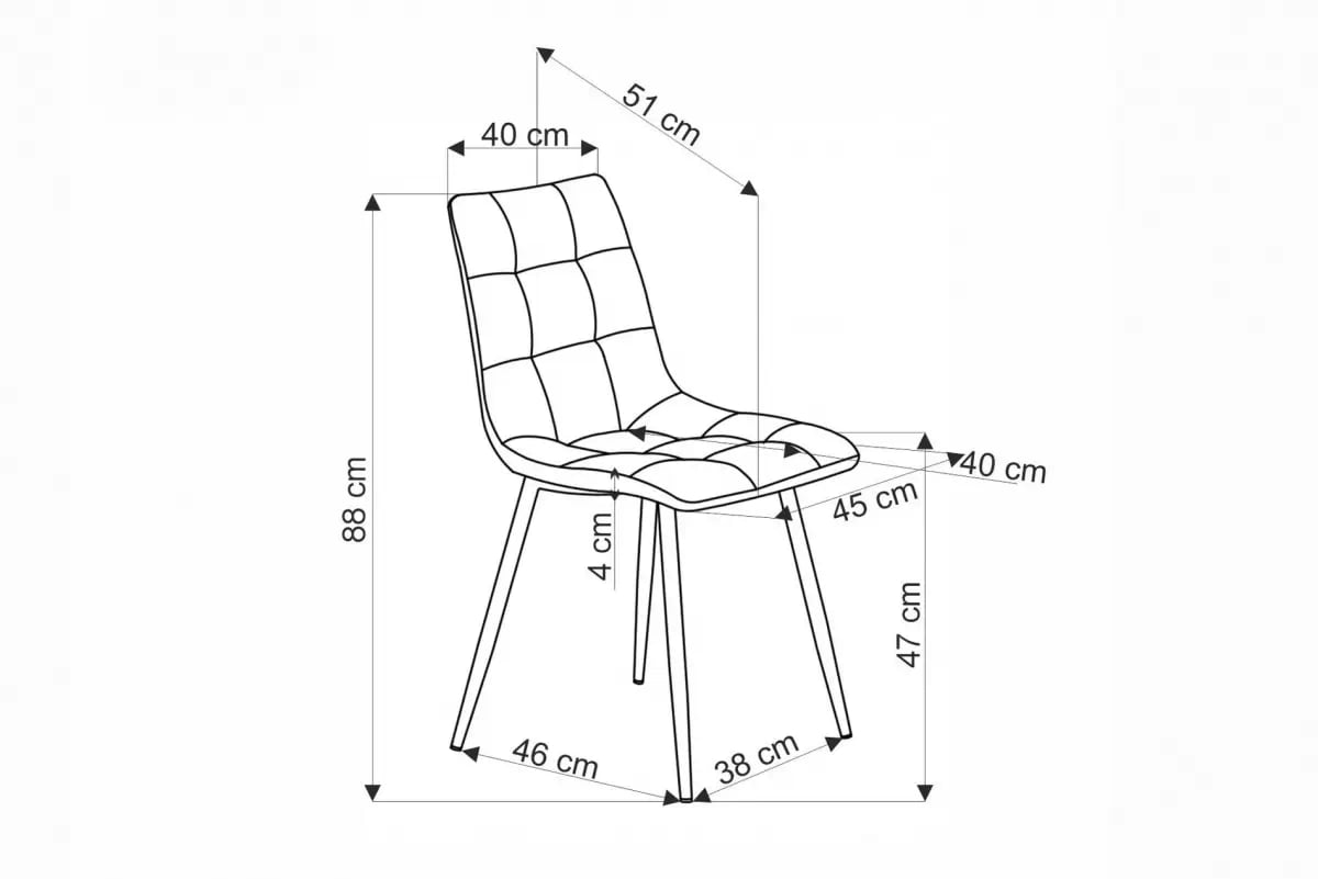 Čalúnená stolička Tino - šedá / čierne nohy Stolička čalúnená Tino - popielat / čierny nožičky