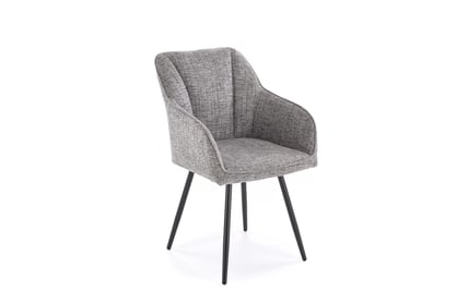 Čalouněná židle Vellin - šedá / černé nohy