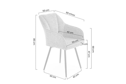 Čalúnená stolička Vellin - sivá / čierne nohy Stolička čalúnená Vellin - popol / čierny nožičky