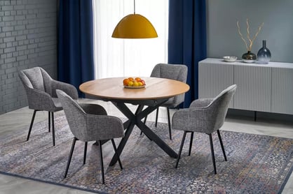 Čalúnená stolička Vellin - sivá / čierne nohy Stolička čalúnená Vellin - popol / čierny nožičky