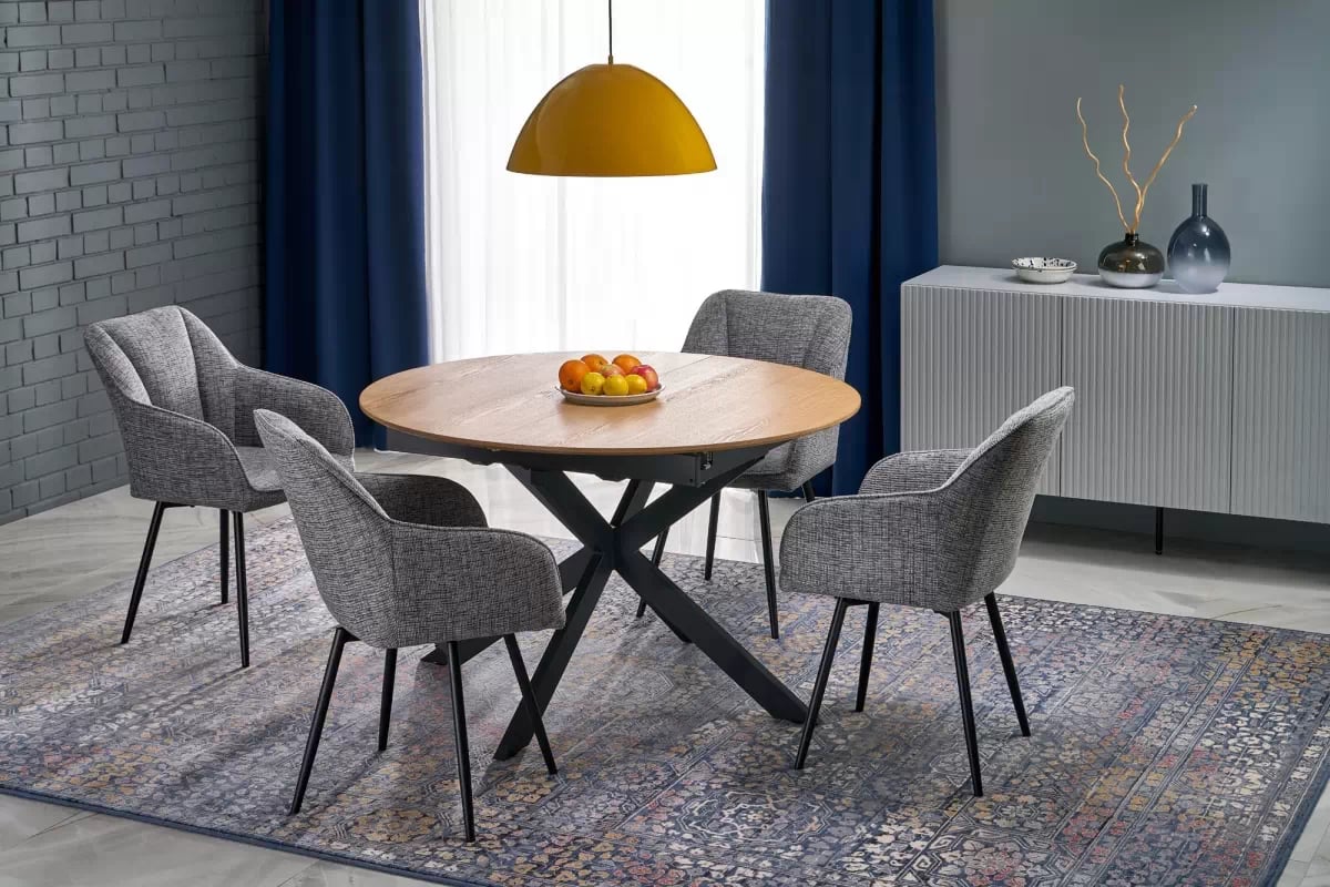 Čalúnená stolička Vellin - sivá / čierne nohy Stolička čalúnená Vellin - popol / čierny nožičky