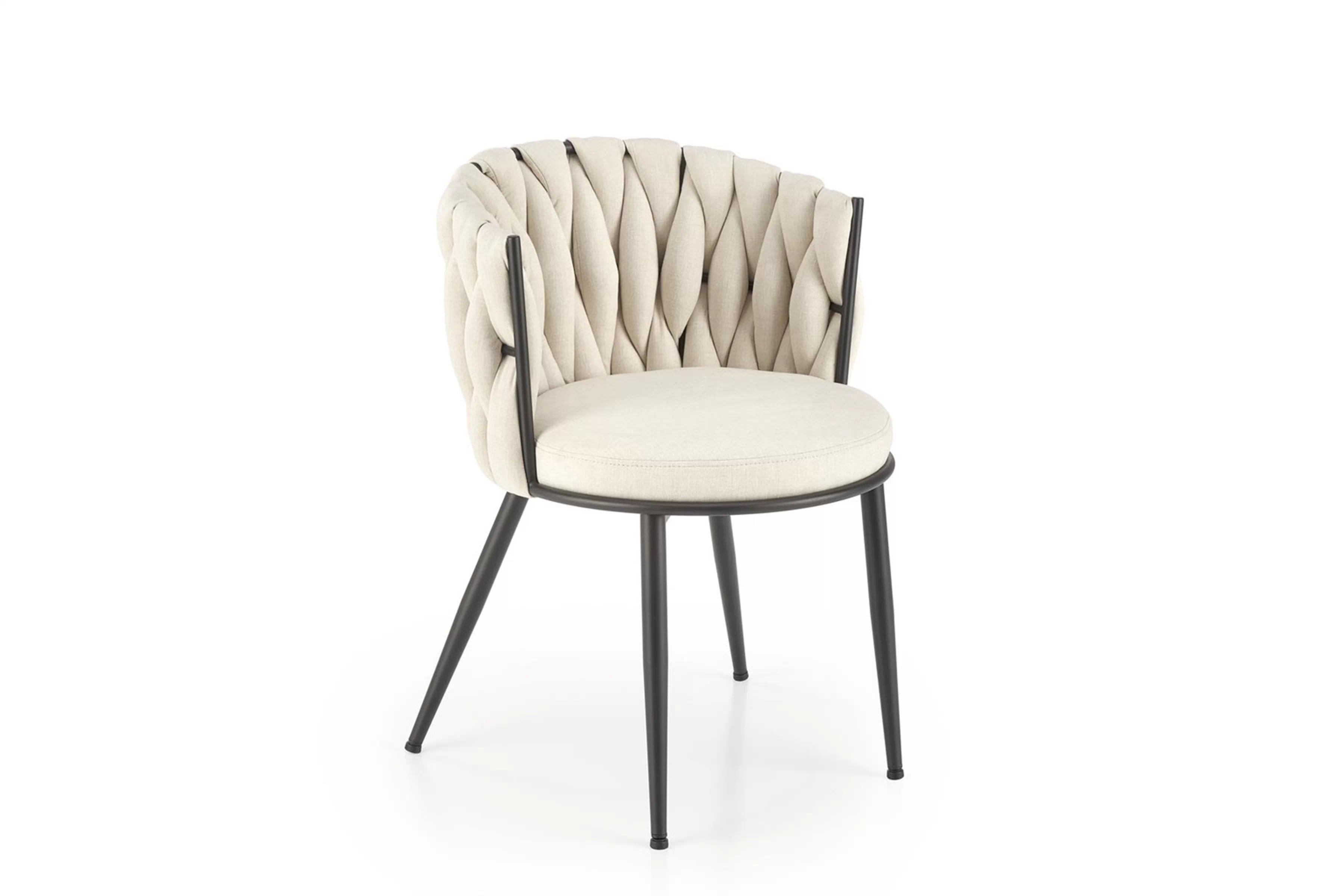 Čalouněná jídelní židle Verosa - světle béžová / černé nohy židle čalouněné Verosa - světlý béžová / Nohy černá