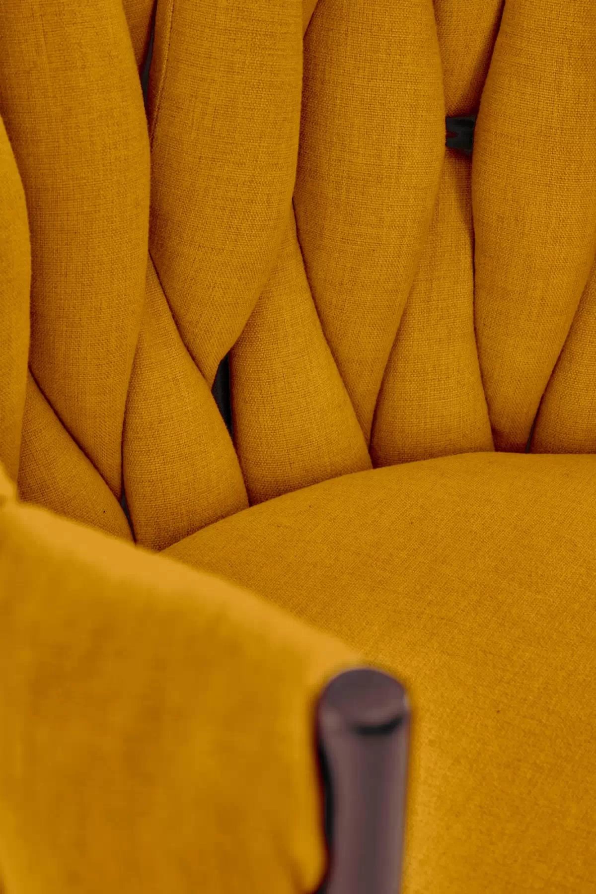 Čalouněná jídelní židle Verosa - hořčicová látka Nea 66 / černé nohy židle čalouněné Verosa - hořčice plecionka Nea 66 / Nohy černá