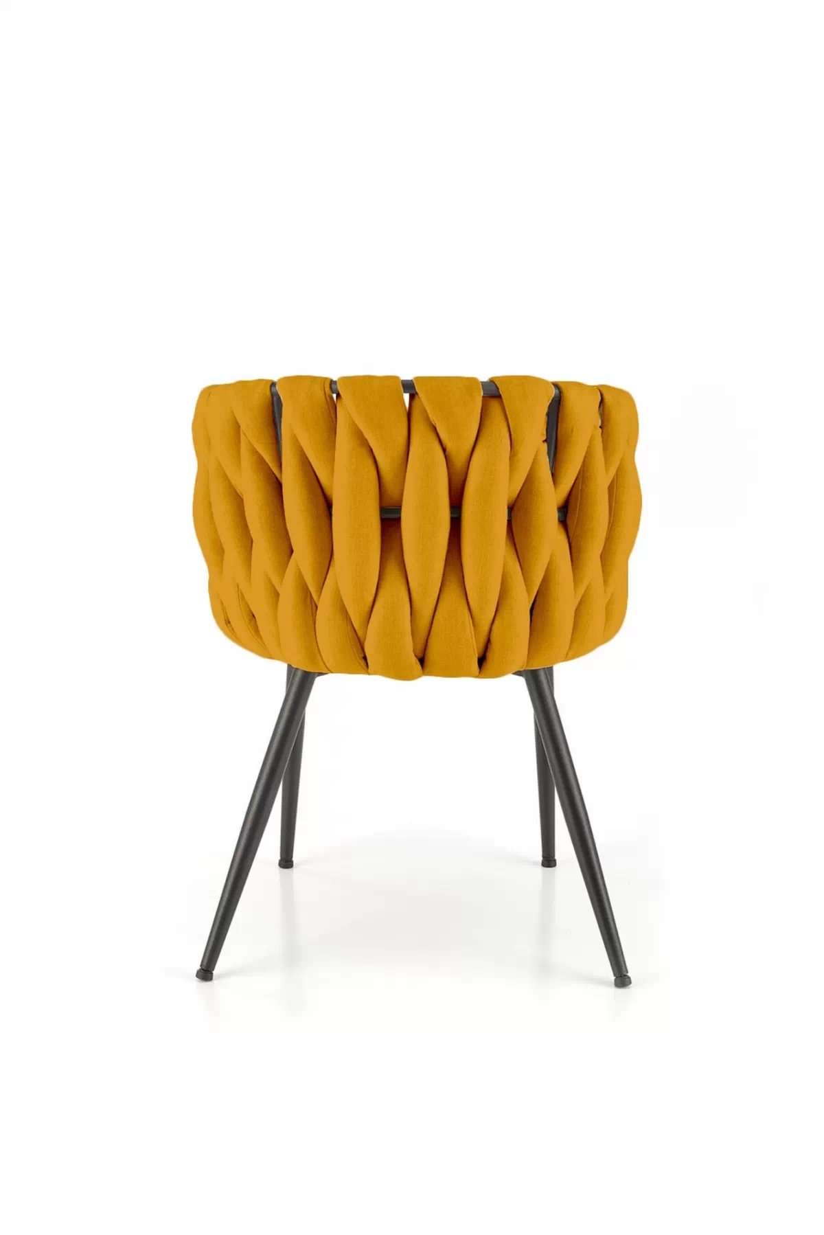 Čalouněná jídelní židle Verosa - hořčicová látka Nea 66 / černé nohy židle čalouněné Verosa - hořčice plecionka Nea 66 / Nohy černá
