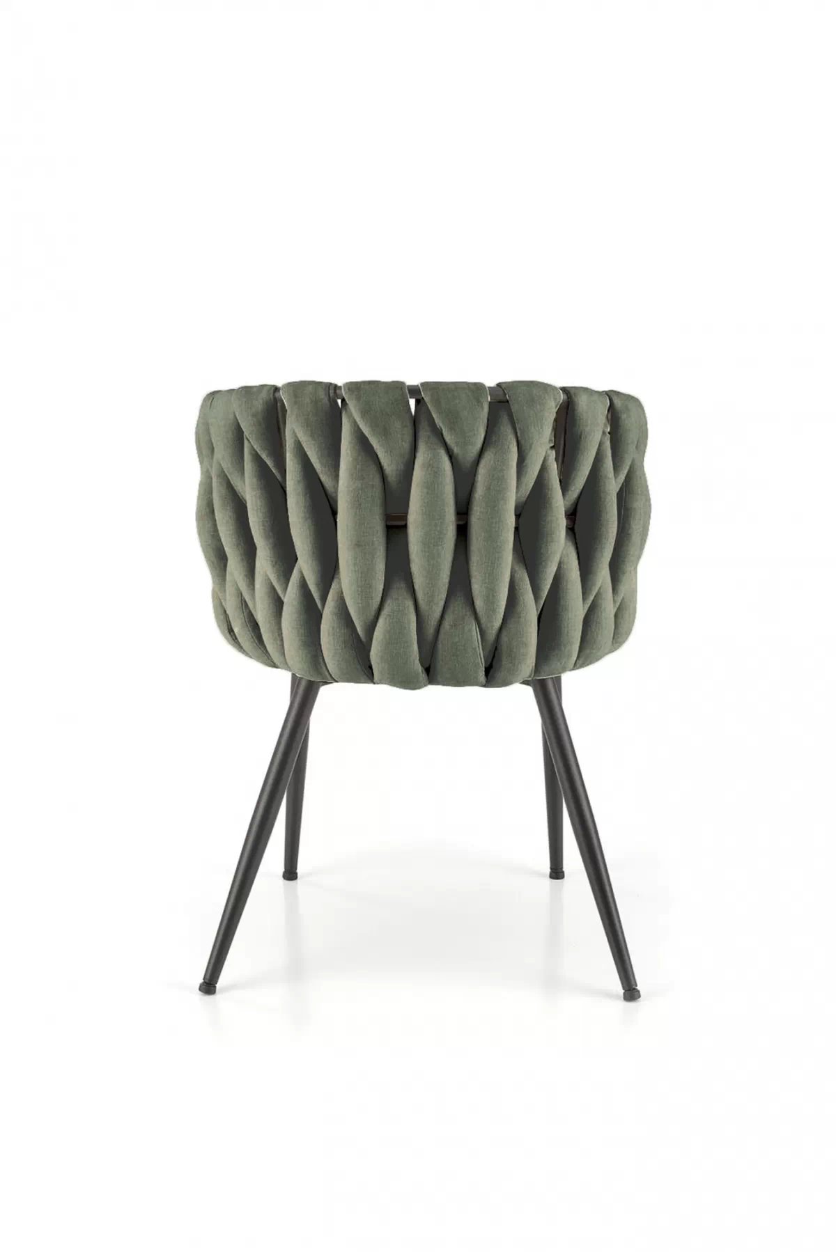 Čalouněná jídelní židle Verosa - olivová látka Nea 73 / černé nohy židle čalouněné Verosa - olivová plecionka Nea 73 / Nohy černá
