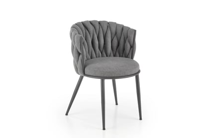 Čalouněná jídelní židle Verosa - šedá / černé nohy