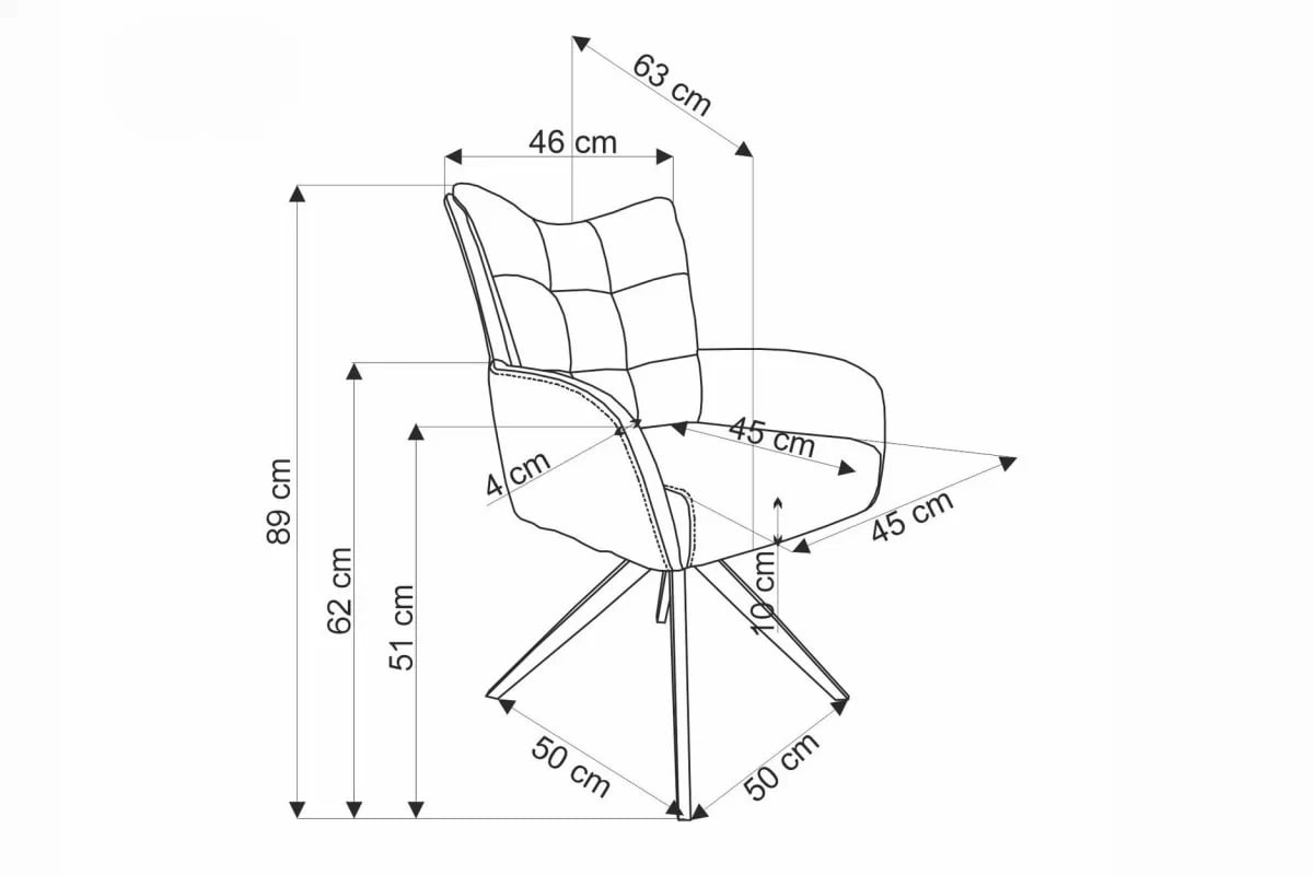 Čalúnené otočné kreslo Veska - béžový šenil Haga 30 / čierne nohy Stolička čalúnená Veska otočna - šenil béžový Haga 30 / čierny nožičky